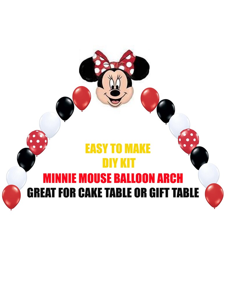 Red Minnie Mouse Birthday Balloons Minnie Party Decor Cake Etsy