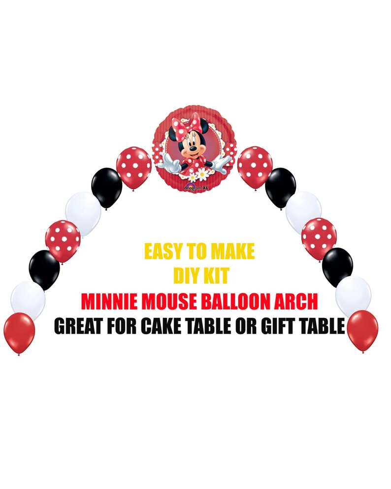Red Minnie Mouse Birthday Balloons Minnie Polka Dots Arch Etsy
