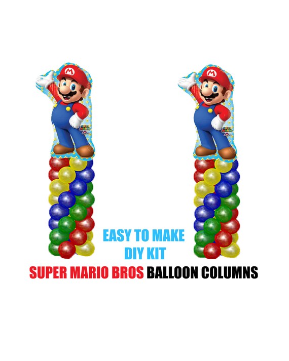 Super Mario Bros Birthday Balloons Party Decorations Diy Kit Etsy