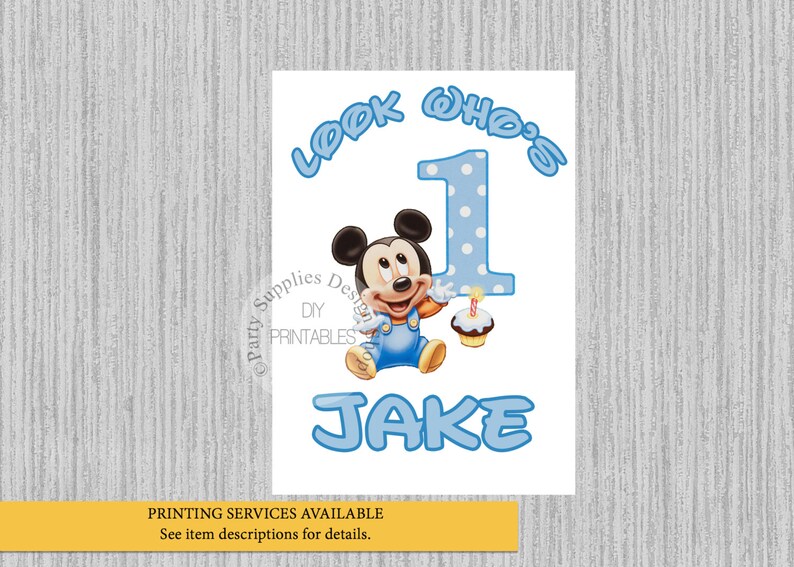 Baby Mickey Mouse 1st Birthday Iron On Any Age Mickey Tshirt Etsy