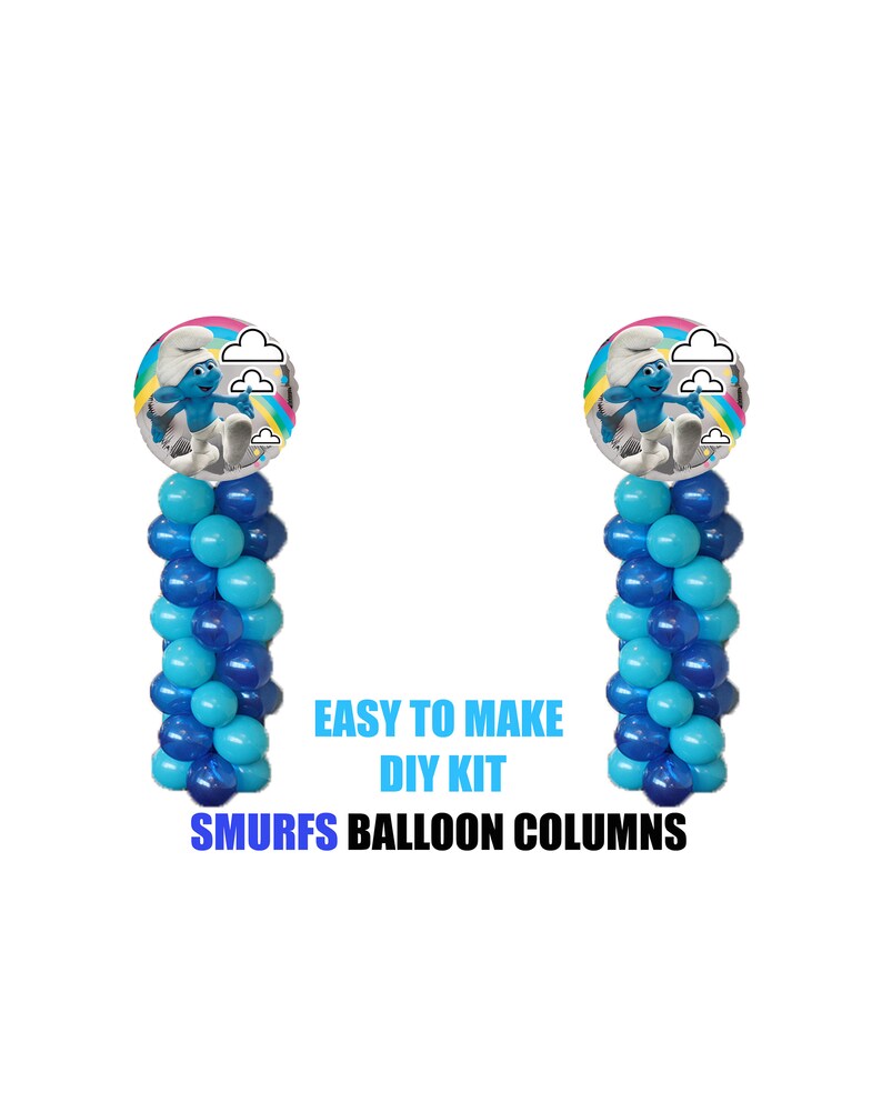 Smurfs Birthday Balloons Smurfs Movie Party Decorations Diy Etsy