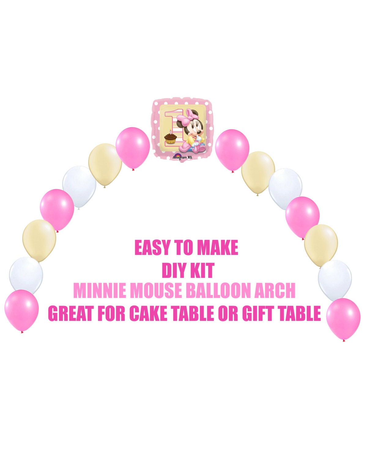 Baby Minnie Mouse 1st Birthday Balloons Minnie Party Decor Etsy