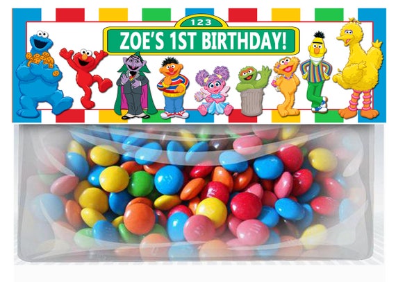 sesame street birthday goodie bag toppers elmo personalized etsy