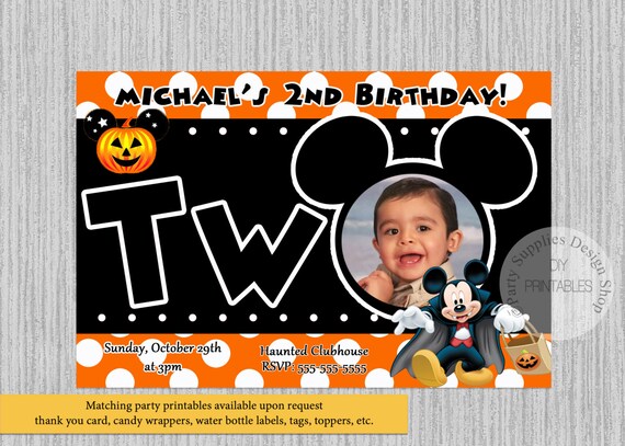 halloween mickey mouse 2nd birthday invitations diy printable invitations disney mickey mouse halloween party invitations halloween party mickey mouse 2nd birthday invitations