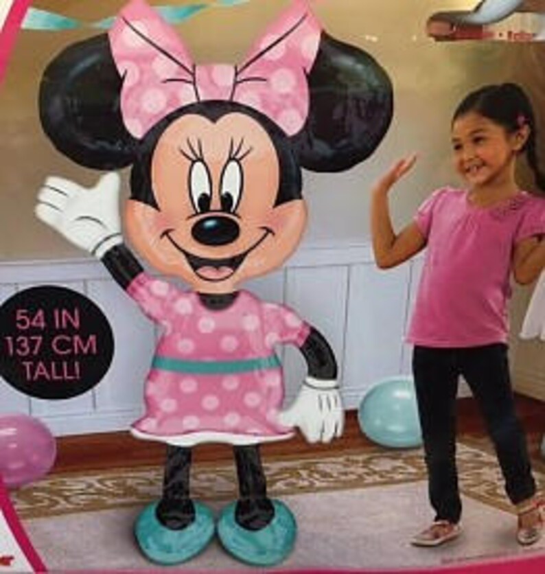 Minnie Mouse Birthday Bowtique Decorations Disney Minnie Mouse Airwalker Balloon Mylar Balloon Disney Minnie Birthday Party Balloons