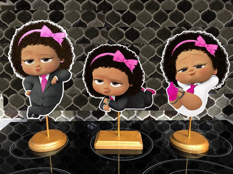 African American Latina Boss Birthday Pink Party Centerpieces Etsy