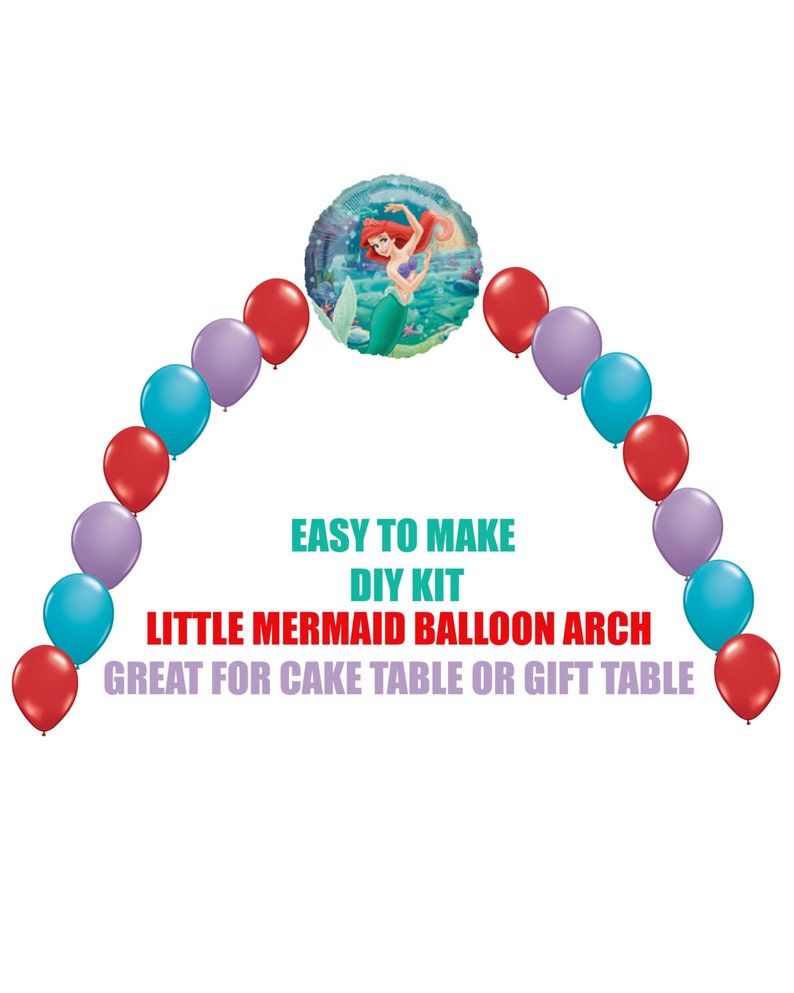 Little Mermaid Ariel Birthday Balloons Little Mermaid Arch Etsy