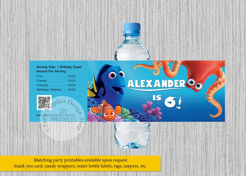 Birthday Party Favors Sesame Street Water Bottle Wrappers S//12 Baby Shower