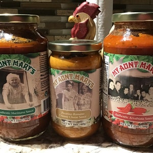 Marinara Sauce, Arrabiata Sauce, Pecorino Romano Cheese sauce, Spicy sauce, spaghetti sauce, Pasta sauce, Gourmet sauce, Specialty sauce