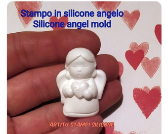 Stampo in silicone angelo,  stampo per resina, stampo per gesso, stampo per bomboniere, stampo battesimo, stampo angioletto -