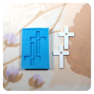 Tiny cross silicone mold, cross resin mold, mold for cross casting, Holy Communion silicone mold, Christian cross mold resin, plaster mold.