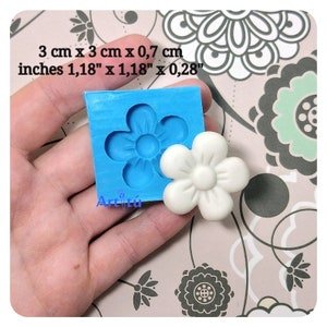 Flower silicone mold for resin, flower mold, flower mould, flower mold for plaster, five petals flower mold, handmade mold & prototype