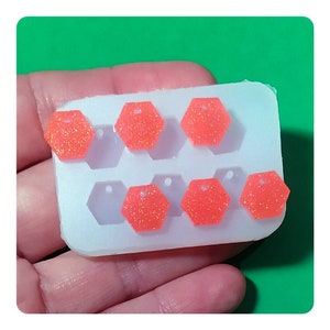 Mini hexagon mold for resin, hexagon earring mold for resin, UV resin mold, epoxy resin mold, clear silicone mold, geometric mold earrings