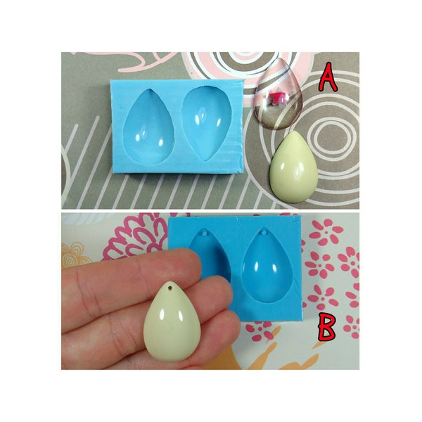 Moule à bijoux en résine, moule en silicone pour coulée de résine époxy transparente, moule pour boucles d'oreilles, moule pour breloques