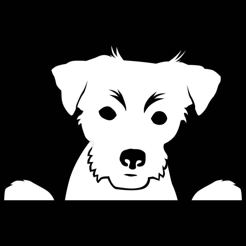 Peeking Terrier Jack Russell vinyl decal window sticker image 1