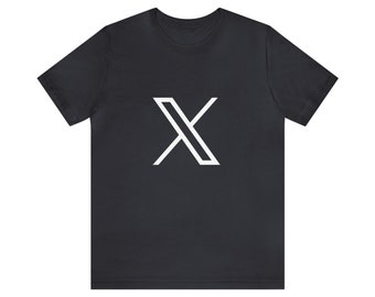 Unicode Character "X" (U+ 1D54F) white Doublestruck X character on dark background T-shirt Unisex Short Sleeve Tee