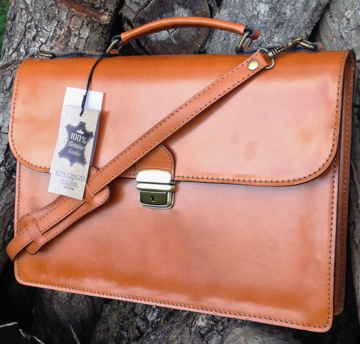 15 Hand Made Leather Briefcase Italian Leather Satchel Etsy