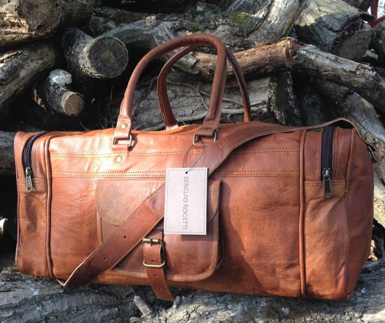 Leather Weekender Duffle Bag Leather Weekend Bag Leather Etsy