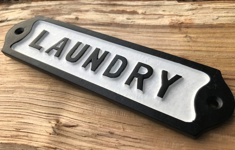 NEW Antique / Retro Style Handmade Laundry Utility Room Iron Sign Plaque Kitchen House Vintage Sign Style image 2
