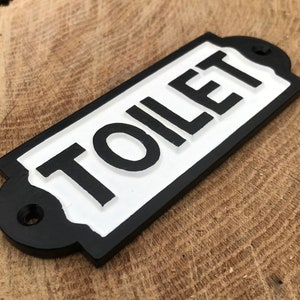 NUOVO stile antico/retrò fatto a mano toilette gabinetto ferro nero segno targa pub casa vintage bagno segno stile
