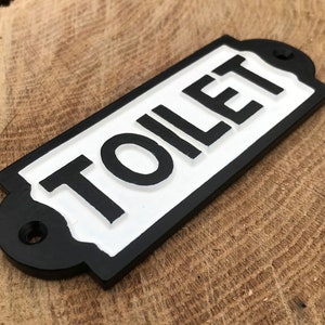 NEW Antique / Retro Style Handmade Toilet Loo Iron Black Sign Plaque Pub House Vintage Bathroom Sign Style