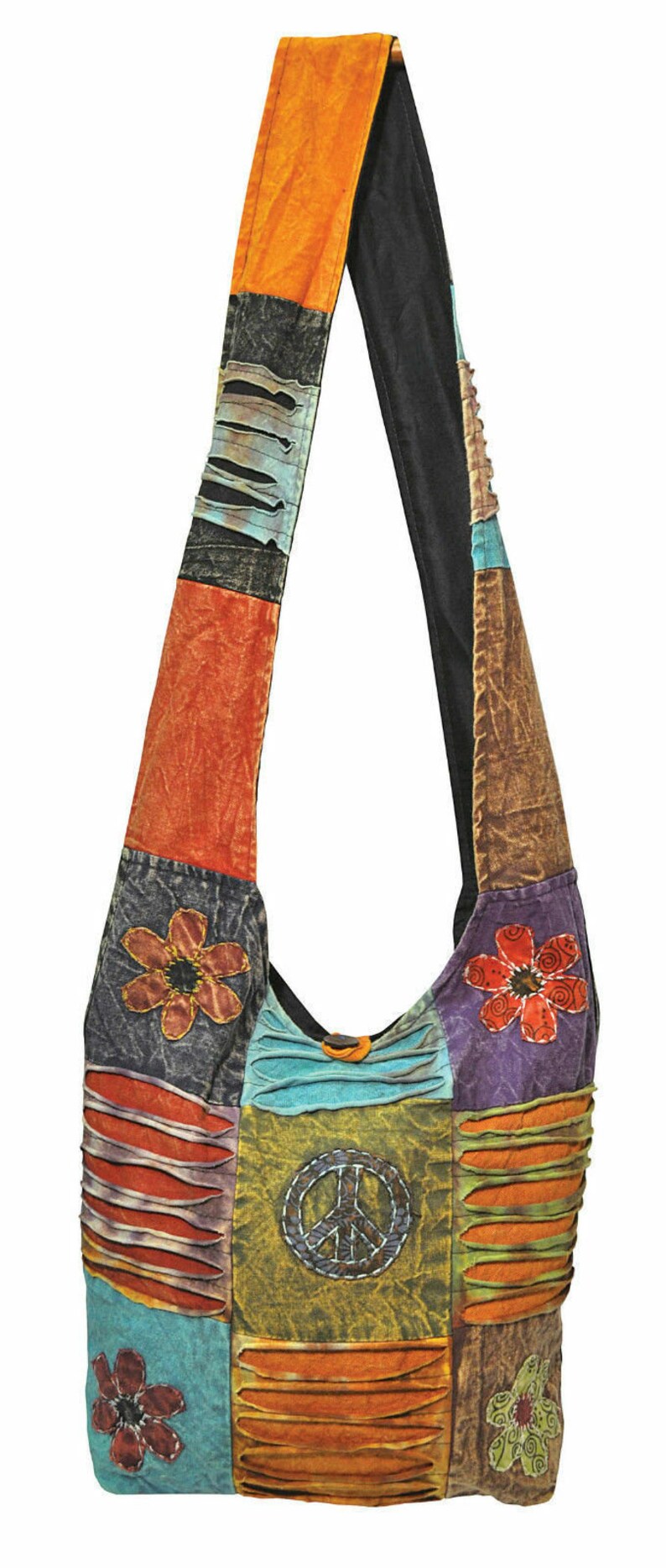 Boho Hippy Sling Bag Hippie Beach Handbag Shoulder Peace Etsy UK