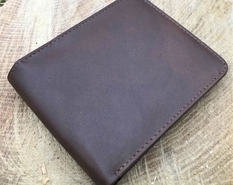 Hand Made Leather Wallet, Brown Leather Wallet, Bifold Wallet, Mens Gift, Credit Card Wallet, Coins, Gift Idea, Gift for Men, Fathers Day