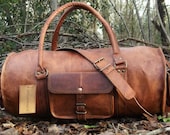 SECONDS Leather Travel Bag, Leather Duffle Bag, Real Leather Weekend Bag, Leather Holdall, Leather Overnight Bag Vacation