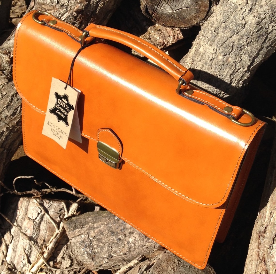 15 Hand Made Leather Briefcase Italian Leather Satchel Etsy