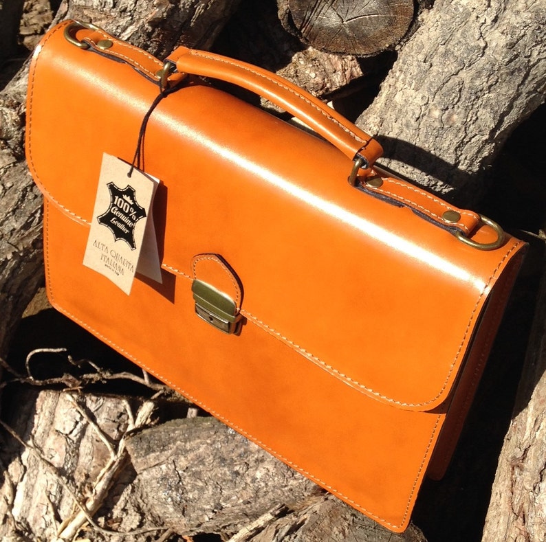 15 Hand Made Leather Briefcase Italian Leather Satchel Etsy