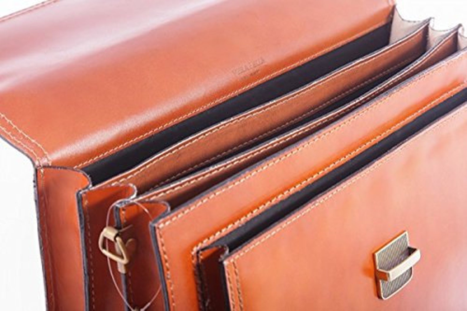 16 Hand Made Leather Briefcase Tan Italian Laptop Etsy UK