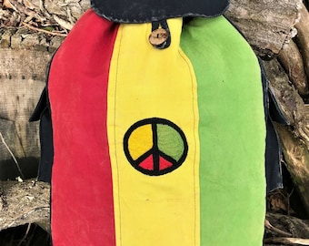 Rasta Boho Hippy Rucksack Tasche Hippie Strand Handtasche Schulter Festival Rucksack