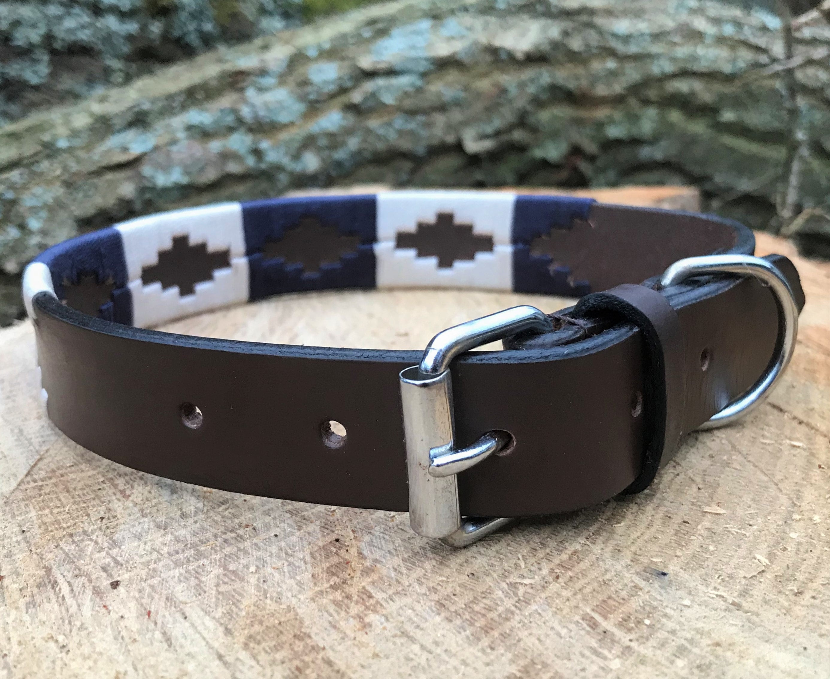 Black Leather Dog Collar - Small - Medium - Large - Native American Co