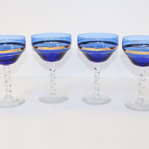 Rare Antique Murano Glasses with Gold
