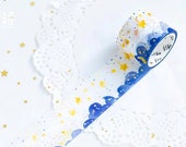 Watercolor stars dreamy moon washi tape, space stickers decorative tape for galaxy journal, galaxy stickers cute washi tape
