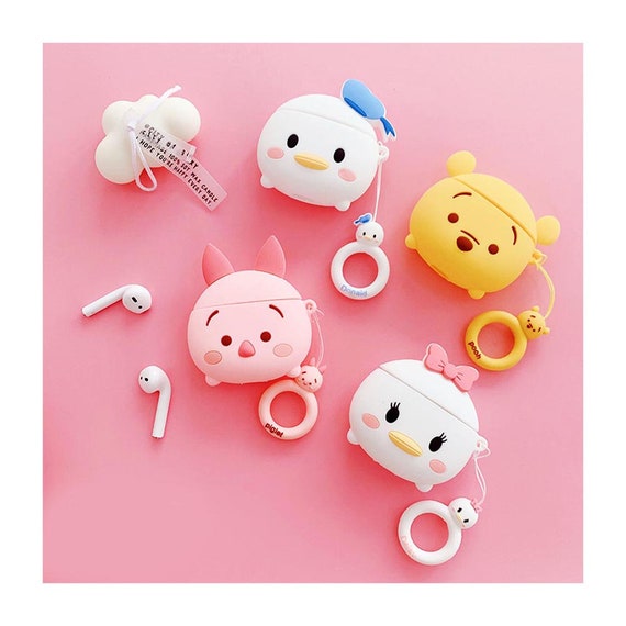 Tsum tsum airpods/airpods pro case, silicone airpod case disney gift,  winnie the pooh airpod cases, donald duck airpod case cute