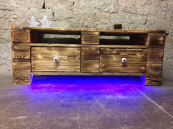 Lowboard Pallet Furniture Sideboard With Led Lighting Etsy