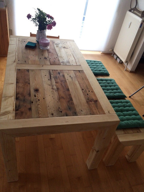 Pallet Furniture Dining Table With Bench Prato Etsy