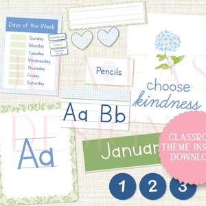 GRANDMILLENNIAL Classroom Decor Bundle | Watercolor Classroom Theme | Cute Classroom Decor | Classroom Theme | Classroom Decor Bundle