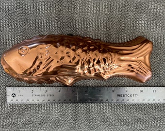 Vintage Copper Fish Mold 1960s