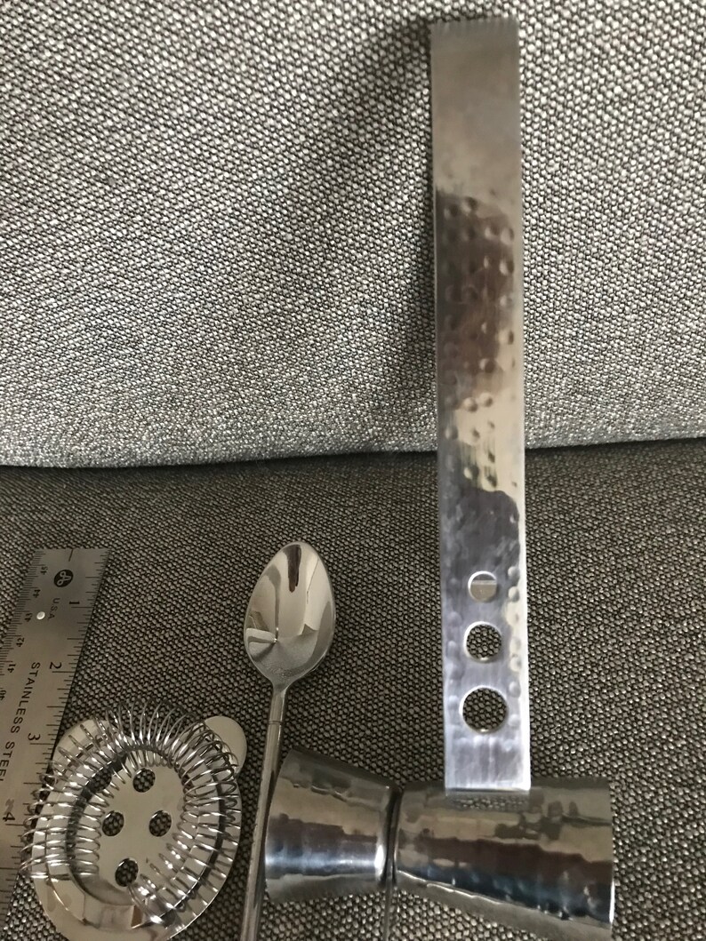 Hammered Copper Cocktail Shaker Set Williamssonoma Vintage Etsy