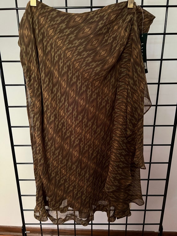 Ralph Lauren Tribal Skirt Silk XL NOS