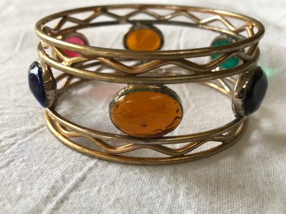 HATTIE CARNEGIE Signed Gripoix Bracelet