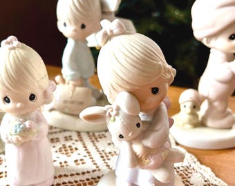 Vintage Precious Moments Porcelain Love Thinking of you Birthday Welcome Boy Sweet Girl Shower Baptism Communion Gift From the Heart