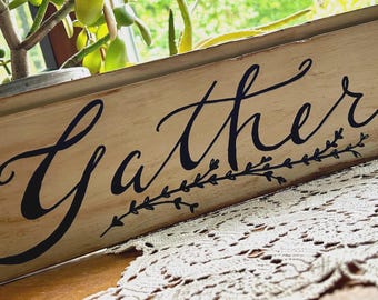 Custom Gather Signs Hand Made Decor Room Accent Unique Gift Shiplap Welcome Signs Sir Names Wedding Engagement House Warming Hostess