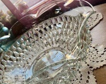 Vintage Cut Glass Bowl EAPG Spring is in the Air Happy Valentine Holiday Party Centerpiece Unique Gift Brilliant Easter Brunch