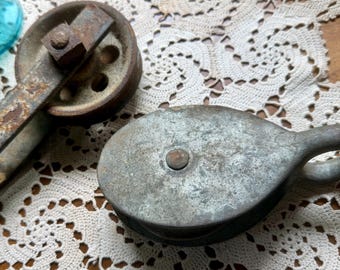 Vintage Pully Antique Lead Cast Garage Finds Barn Sale Gems This Is So Dad USA Made Early 1900's Happy Father's Day Man Cave Unique Gifts