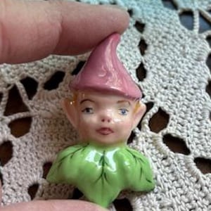 Vintage Fairy Elf Pixie Pin Hand Made Ceramic 1966 Exquisite Detail Little Tiny Treasure Unique Birthday Bestie Happy Easter Welcome Spring