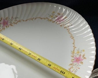 Vintage Large Oval Platter Make Everyday Special! Hello Spring Unique Dinners Pink Yellow Flowers Heirloom China MIKASA GAYLORD 511 1970's