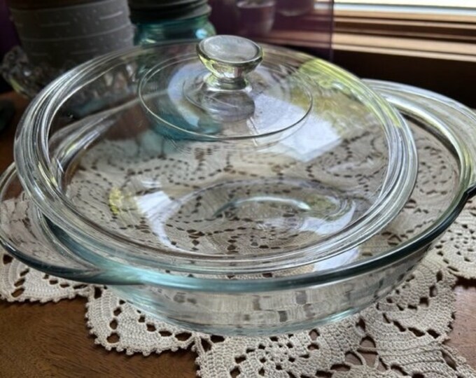Vintage Anchor Hocking Glass Casserole Dish 2 Quart Baking Etsy
